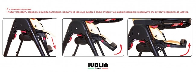 Стульчик для кормления Ivolia Hope 01 2 колеса orange