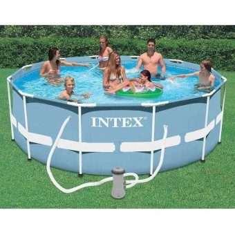 Бассейн на опорах intex 305х76см + фильтр-насос 1,25 м3/ч,