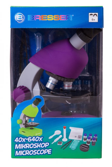 Микроскоп Bresser Junior 40x-640x, фиолетовый Микроскоп Bresser Junior 40x-640x, фиолетовый