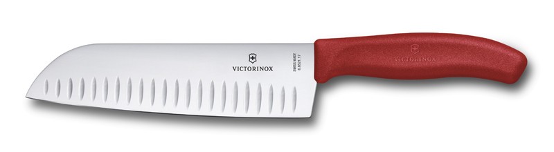 Нож сантоку Victorinox SwissClassic, рифлёное лезвие 17 см, красный, в подарочной коробке Нож сантоку Victorinox SwissClassic, рифлёное лезвие 17 см, красный, в подарочной коробке
