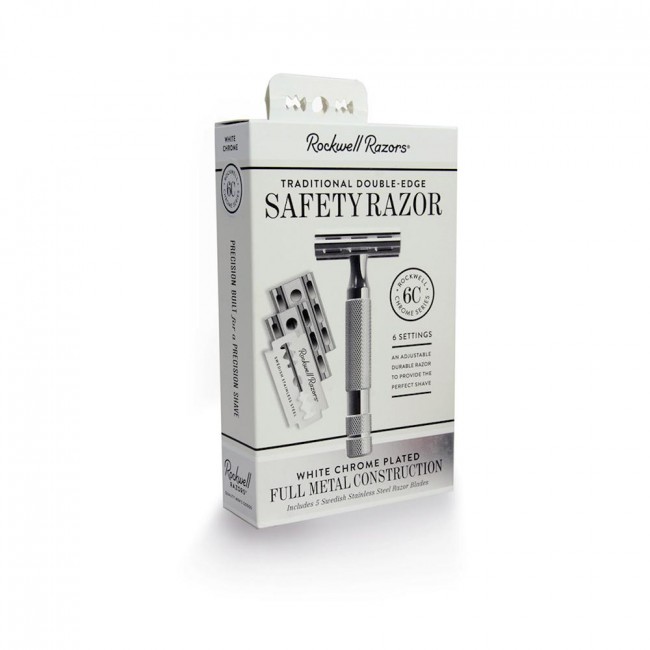 Т-образная бритва Rockwell 6C, белый хром