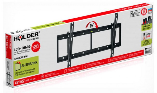 Кронштейн для телевизора Holder LCD-T6606 черный 42"-65" макс. 60кг настенный наклон Кронштейн для телевизора Holder LCD-T6606 черный 42"-65" макс. 60кг настенный наклон