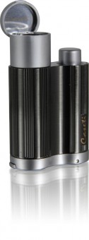 Зажигалка "Caseti" для сигар, газовая турбо, хромированная рифленая, чёрная 6,3x1,9x3,8 см Зажигалка "Caseti" для сигар, газовая турбо, хромированная рифленая, чёрная 6,3x1,9x3,8 см