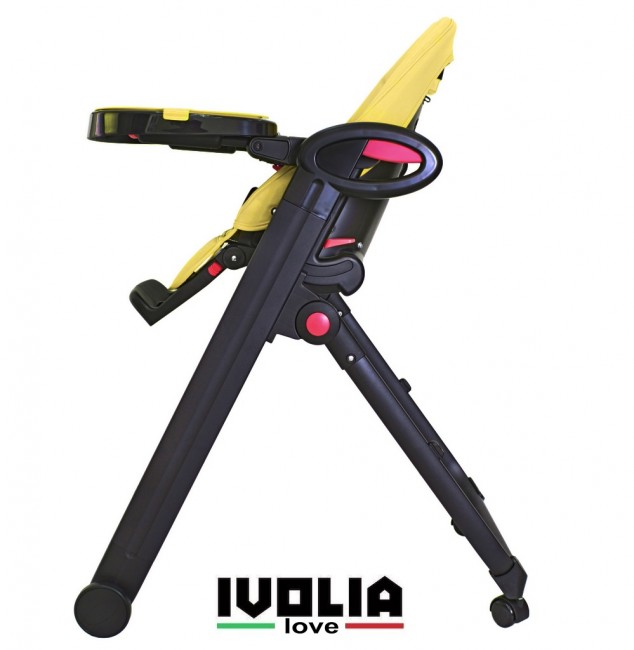 Стульчик для кормления Ivolia Love 02 4 колеса yellow