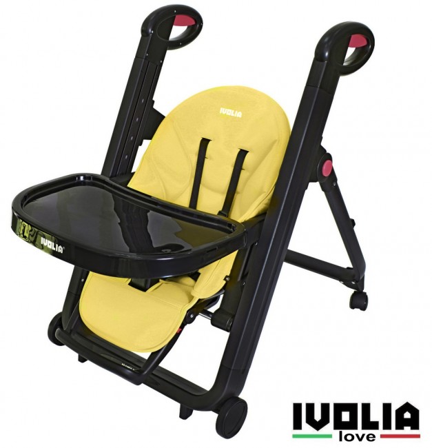 Стульчик для кормления Ivolia Love 02 4 колеса yellow