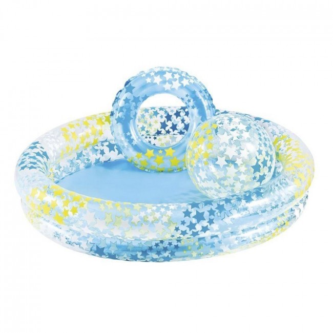 Бассейн Звезды с мячом и кругом 122х25см, от 2-х лет Бассейн Звезды с мячом и кругом 122х25см, от 2-х лет