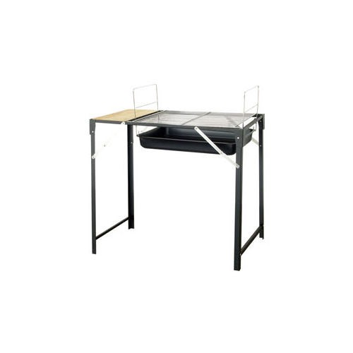 Мангал Home Cook, 47*36 см, с решёткой для барбекю, со стационарным столом, цв. сереб. (Jjkl - 003)