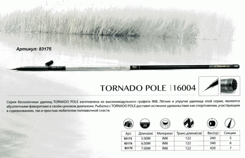 Удилище Caiman Tornado Pole IM8 5,0м вес 240гр. - без колец Удилище Caiman Tornado Pole IM8 5,0м вес 240гр. - без колец