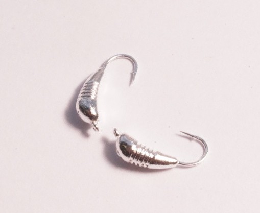 Мормышка вольфрамовая, Kutbert Капля рифлёная с ушком d2мм, 0,2гр., цв. никель (5 шт./уп.)