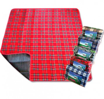 Плед для пикника Picnic MAT 150*180см., водонепр. подкладка, цв. шотландка зеленая клетка
