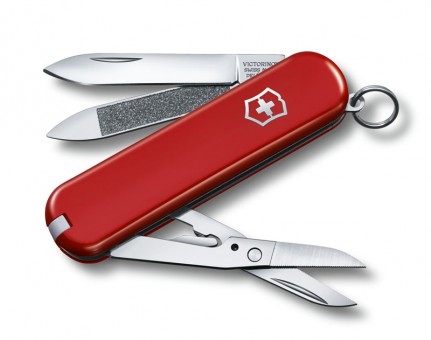 Нож-брелок Victorinox Executive 81, 65 мм, 7 функций, красный Нож-брелок Victorinox Executive 81, 65 мм, 7 функций, красный