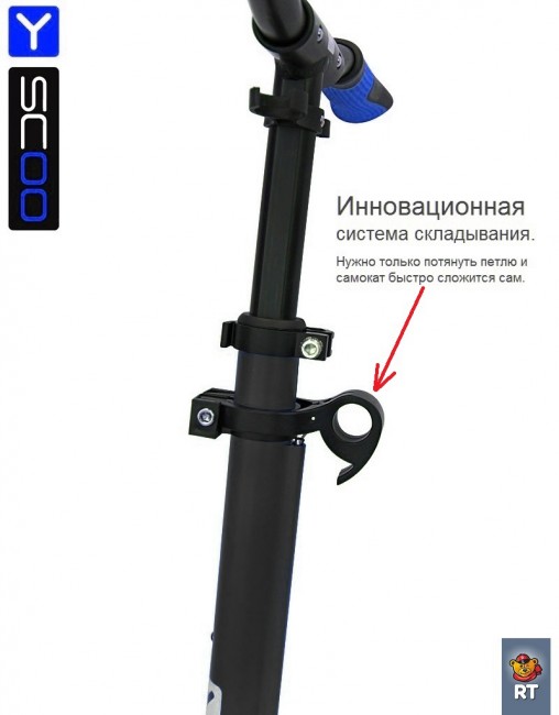 Самокат Y-Scoo RT 250 ONE&ONE dark blue (2 дизайна в 1 самокате)