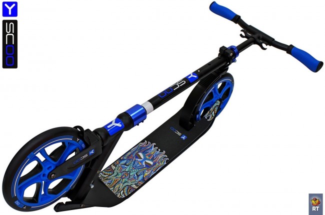 Самокат Y-Scoo RT 250 ONE&ONE dark blue (2 дизайна в 1 самокате)