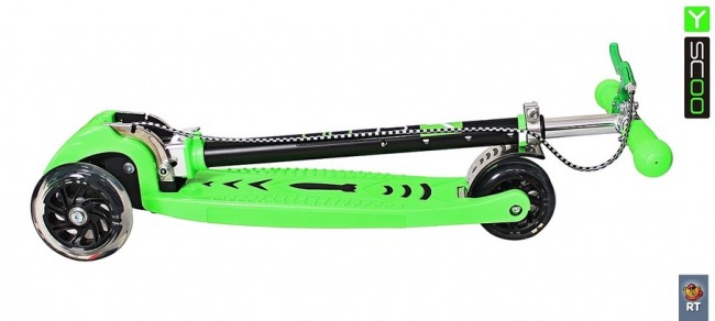 Самокат Y-Scoo Maxi City RT Simple Gagarin трансформер с ручным тормозом green