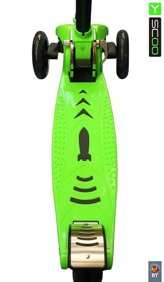 Самокат Y-Scoo Maxi City RT Simple Gagarin трансформер с ручным тормозом green