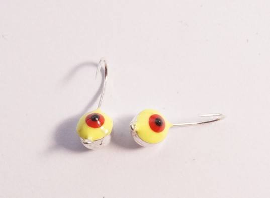 Мормышка вольфрамовая, Kutbert Окунёвый глаз d5мм, 1,14гр., цв. сереб с жел/крас/чер (5 шт./уп.)