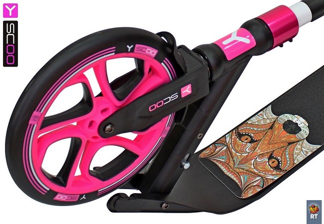 Самокат Y-Scoo RT 250 ONE&ONE pink (2 дизайна в 1 самокате)