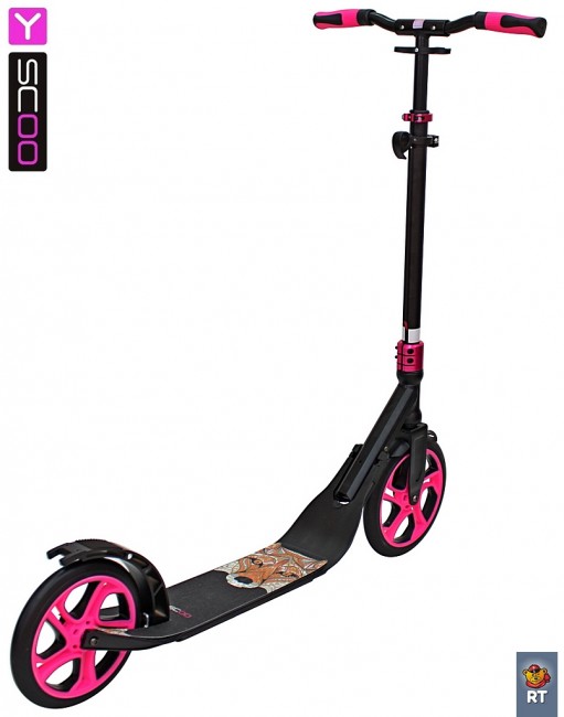 Самокат Y-Scoo RT 250 ONE&ONE pink (2 дизайна в 1 самокате)