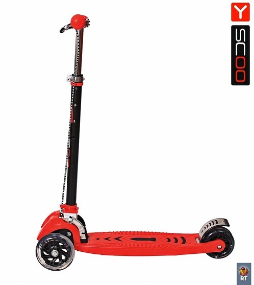 Самокат Y-Scoo Maxi City RT Simple Gagarin трансформер с ручным тормозом red