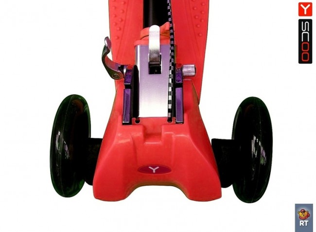 Самокат Y-Scoo Maxi City RT Simple Gagarin трансформер с ручным тормозом red