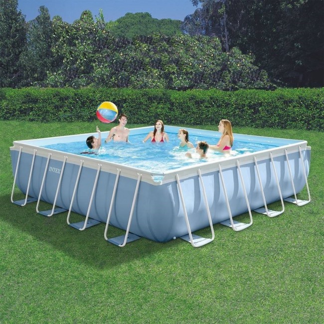 Бассейн на опорах 427х427х107см (фильтр-насос 3,8 м3/ч, лестница, подстилка, тент), от 6-ти лет