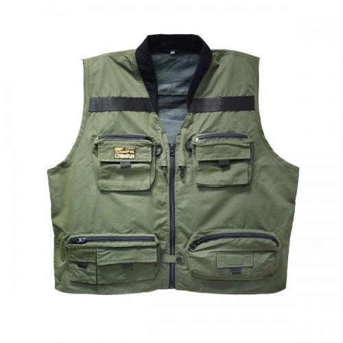 Жилет Caiman рыболовный, цв. Хаки, подкл. сетка, р-р XL (Evia-D)