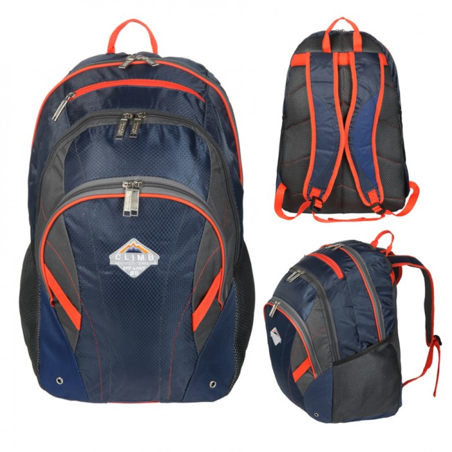 Рюкзак Climb 35 л -  В45*Ш30*Г20 -  спортивный   (городской) -  усил. спинка -  цвет Син./оранж. boren-3)