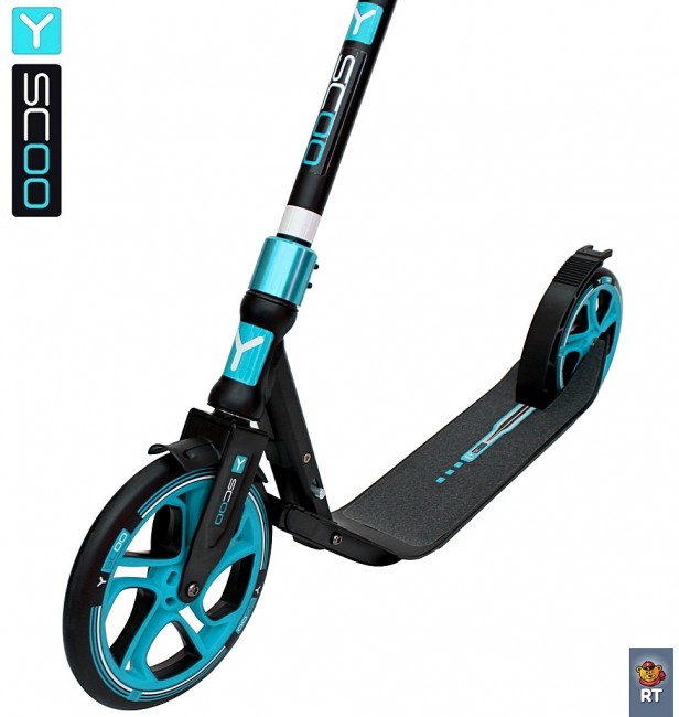 Самокат Y-Scoo RT 250 ONE&ONE aqua (2 дизайна в 1 самокате)