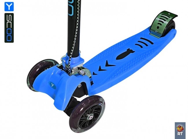 Самокат Y-Scoo Maxi City RT Simple Gagarin трансформер с ручным тормозом blue