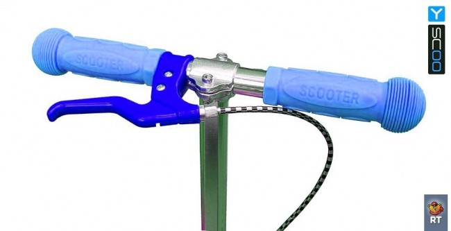 Самокат Y-Scoo Maxi City RT Simple Gagarin трансформер с ручным тормозом blue