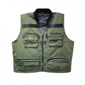 Жилет Caiman рыболовный, цв. Хаки, подкл. сетка, р-р XXL (Evia-D)