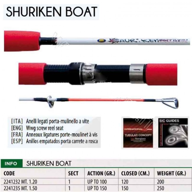 Спиннинг Linea Effe Shuriken 1.50м., - 150 гр., монолитный, вес 250 гр. Спиннинг Linea Effe Shuriken 1.50м., - 150 гр., монолитный, вес 250 гр.