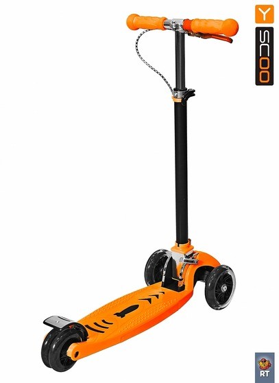 Самокат Y-Scoo Maxi City RT Simple Gagarin трансформер с ручным тормозом orange