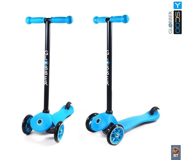 Самокат Y-Scoo RT Globber My free Fixed blue с блокировкой колес