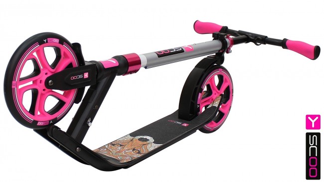 Самокат Y-Scoo RT 215 ONE&ONE pink (2 дизайна в 1 самокате)
