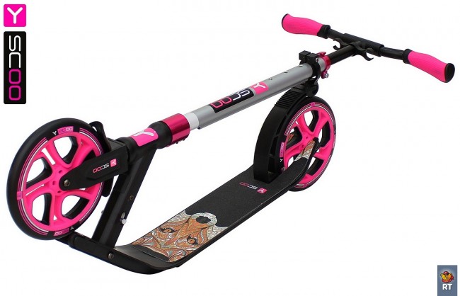 Самокат Y-Scoo RT 215 ONE&ONE pink (2 дизайна в 1 самокате)