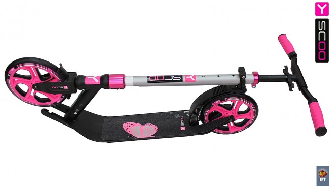 Самокат Y-Scoo RT 215 ONE&ONE pink (2 дизайна в 1 самокате)