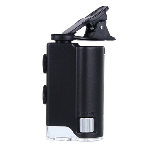 Микроскоп карманный Kromatech 60-100x мини, с креплением для смартфона, подсветкой (1 LED) и ультраф Микроскоп карманный Kromatech 60-100x мини, с креплением для смартфона, подсветкой (1 LED) и ультраф