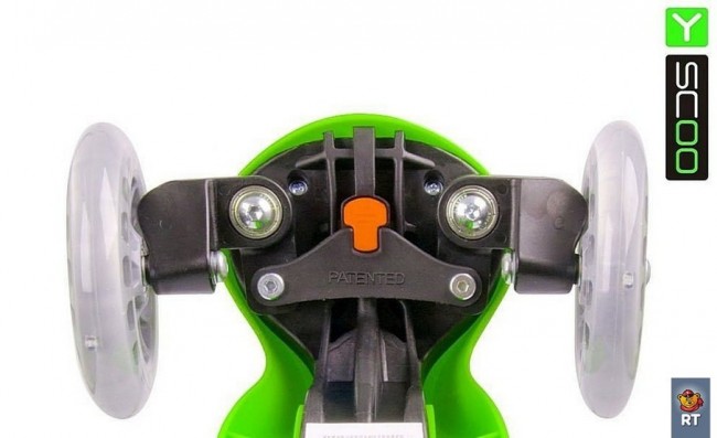 Самокат Y-Scoo RT Globber My free Fixed green с блокировкой колес