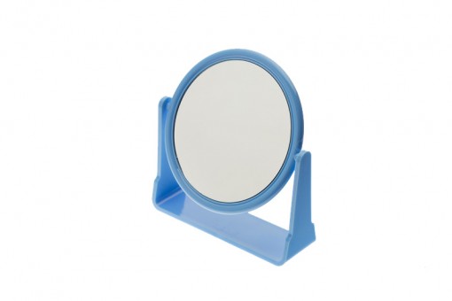 Зеркало Dewal Beauty настольное, в оправе синего цвета, на пластковой подставке, 175x160х10мм Зеркало Dewal Beauty настольное, в оправе синего цвета, на пластковой подставке, 175x160х10мм