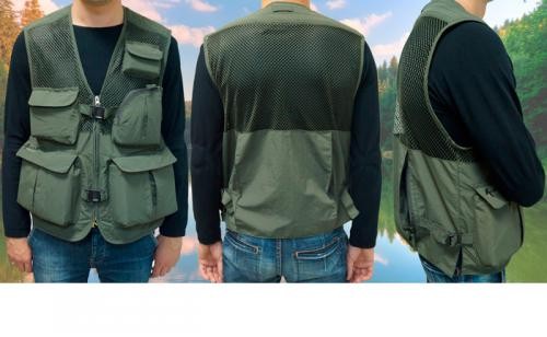 Жилет Fishermen рыболовный, мат. сетка, нейлон, размер L   (YF02)