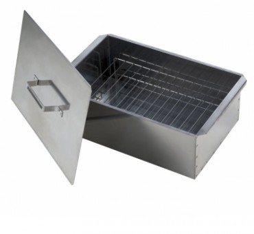 Коптильня Стандарт малая 38*28*27 см, высокая, двухъярусная с поддоном (сталь 0,8 мм).