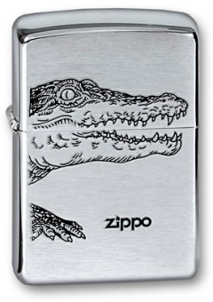 Зажигалка Zippo Alligator, с покрытием Brushed Chrome, латунь/сталь, серебристая, матовая, 36x12x56 Зажигалка Zippo Alligator, с покрытием Brushed Chrome, латунь/сталь, серебристая, матовая, 36x12x56