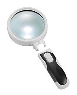 Лупа Kromatech ручная круглая 5x, 75 мм, с подсветкой (2 LED), черно-белая 77375B Лупа Kromatech ручная круглая 5x, 75 мм, с подсветкой (2 LED), черно-белая 77375B