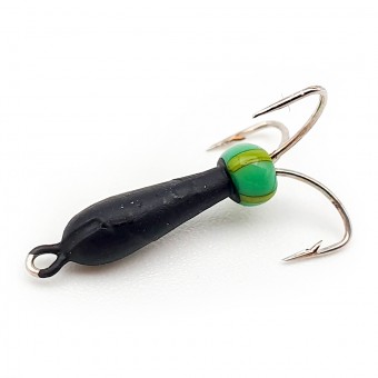 Мормышка Черт вольфрамовая, d-1,5 мм., 0,2 гр, черная, с бусинкой (5шт./уп.)