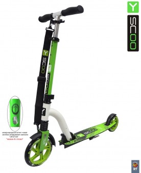 Самокат Y-Scoo RT 180 Slicker с амортиз. kiwi-white Самокат Y-Scoo RT 180 Slicker с амортиз. kiwi-white