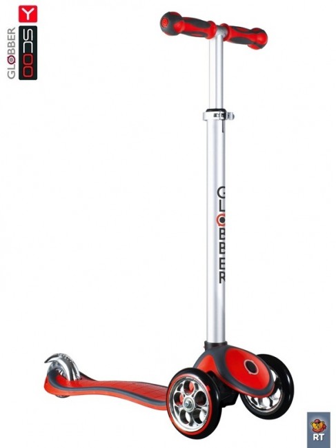 Самокат Y-Scoo RT Globber My free ALU Chrome red с блокировкой колес
