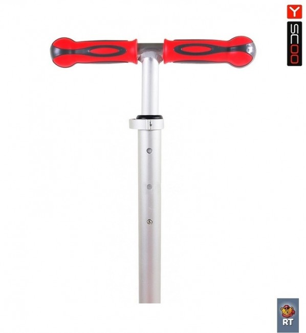 Самокат Y-Scoo RT Globber My free ALU Chrome red с блокировкой колес