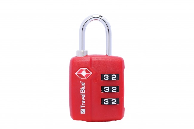 Кодовый навесной замок для багажа Travel Blue TSA Combination Lock, цвет красный
