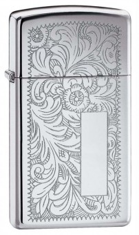 Зажигалка Zippo Slim® Venetian® с покрытием High Polish Chrome, латунь/сталь, 30x10x55 мм Зажигалка Zippo Slim® Venetian® с покрытием High Polish Chrome, латунь/сталь, 30x10x55 мм
